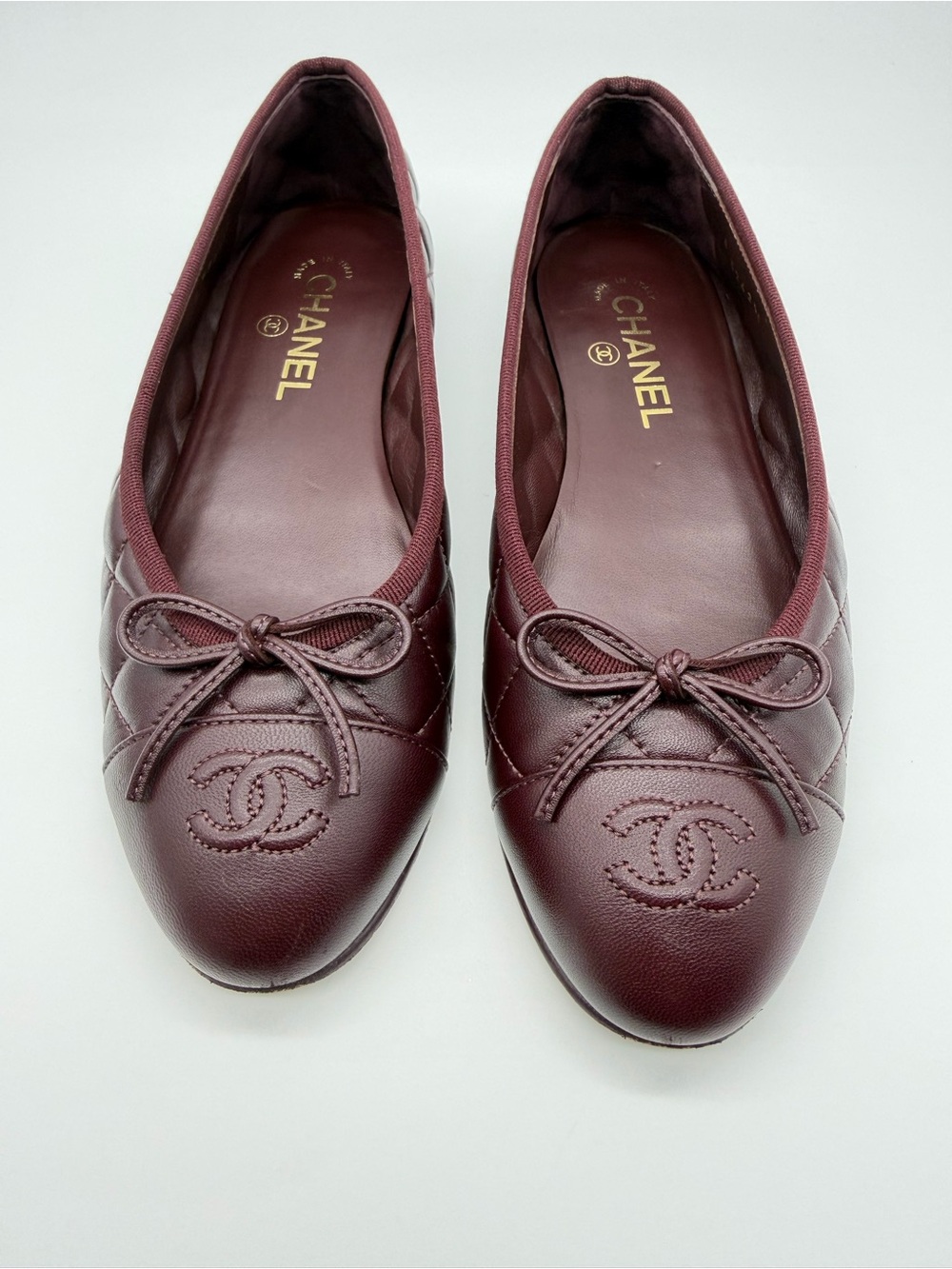 CHANEL Quilted Leather Ballerina Flats